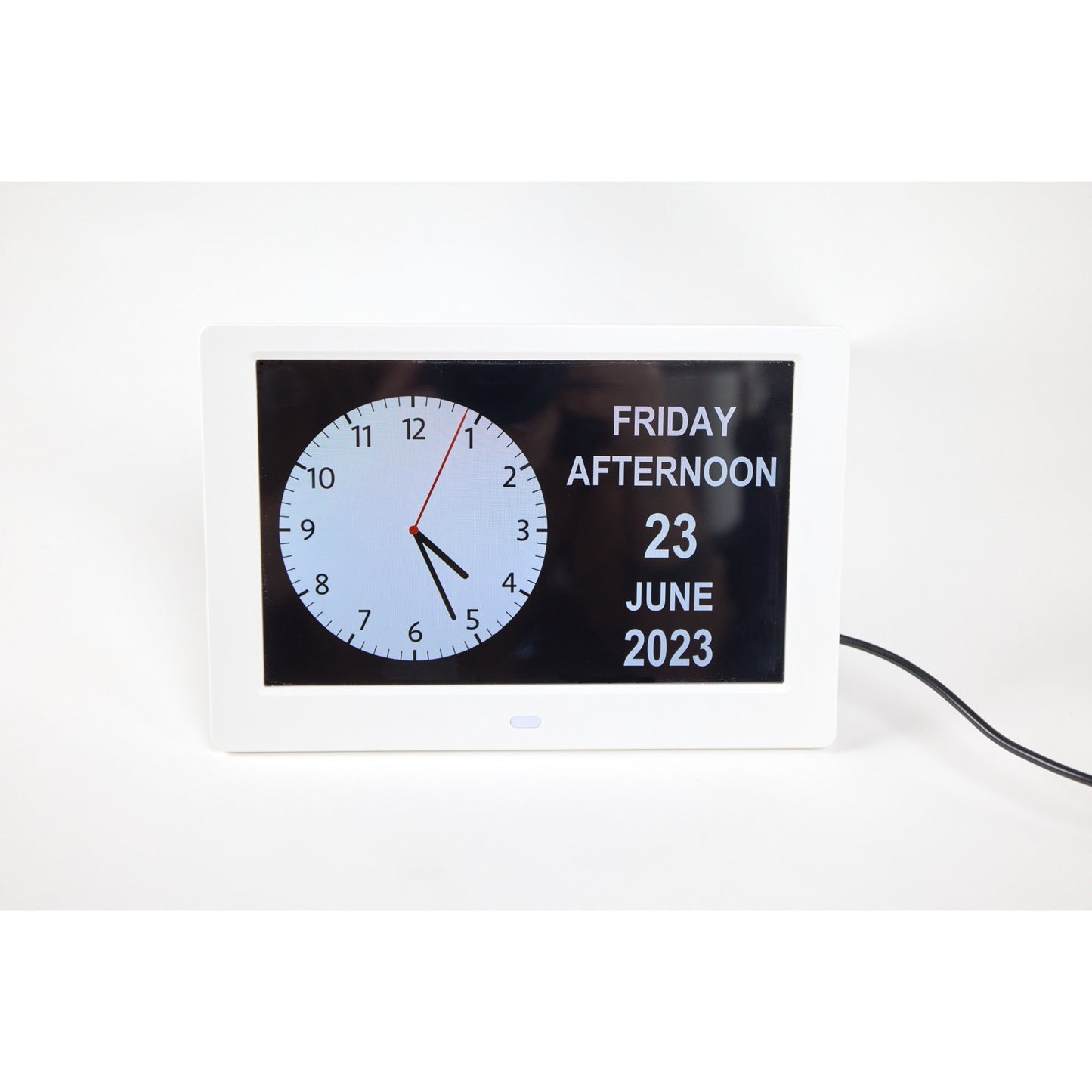 ALLY Clock 20 Black cm-Uhr mit Wochentagen, Datum und Uhrzeit