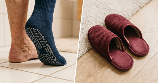 Chaussettes antidérapantes vs chaussons