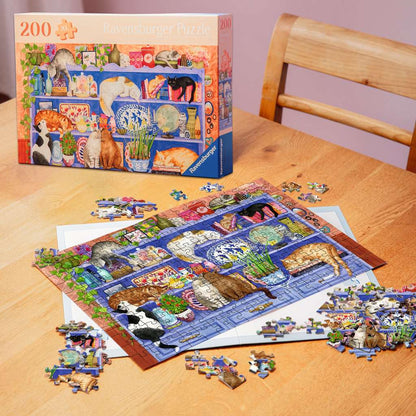 200-teiliges Puzzle – Katzen auf dem Regal