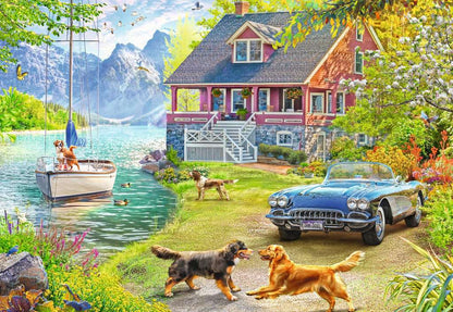 200 Teile Puzzle – Sommerliches Seehaus