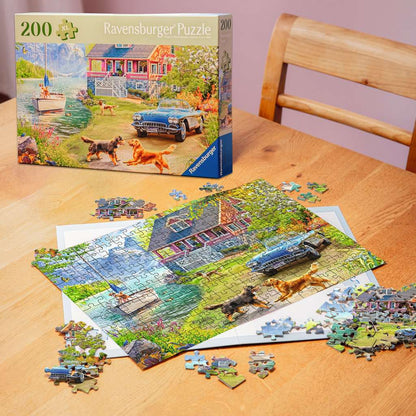 200 Teile Puzzle – Sommerliches Seehaus