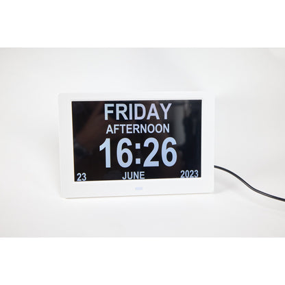 ALLY Clock 20 Black cm-Uhr mit Wochentagen, Datum und Uhrzeit