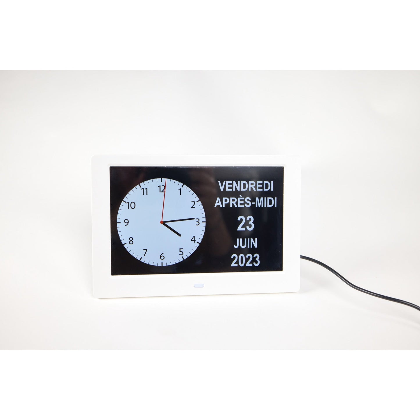 ALLY Clock 20 Black cm-Uhr mit Wochentagen, Datum und Uhrzeit