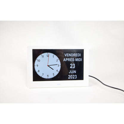 ALLY Clock 20 Black cm-Uhr mit Wochentagen, Datum und Uhrzeit