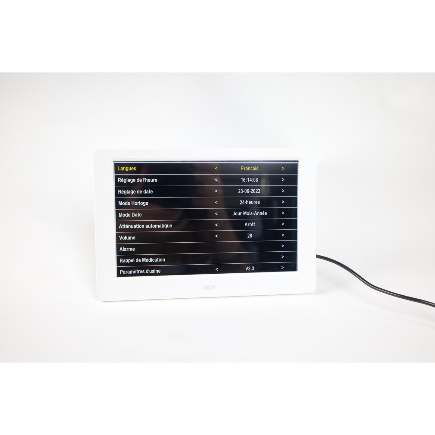 ALLY Clock 20 Black cm-Uhr mit Wochentagen, Datum und Uhrzeit