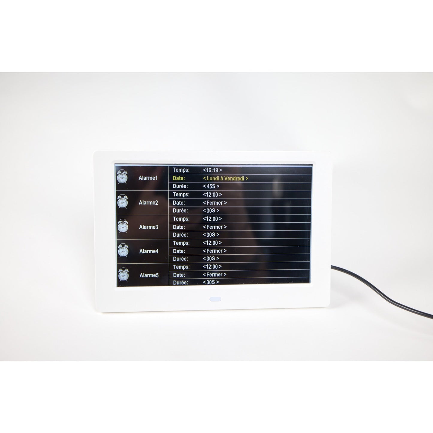 ALLY Clock 20 Black cm-Uhr mit Wochentagen, Datum und Uhrzeit