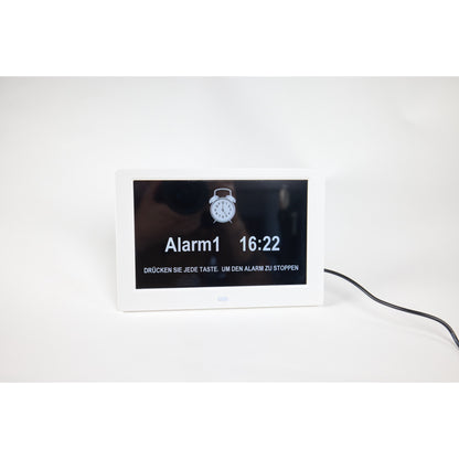 ALLY Uhr 20cm Weiß-Uhr mit Wochentagen, Datum und Uhrzeit