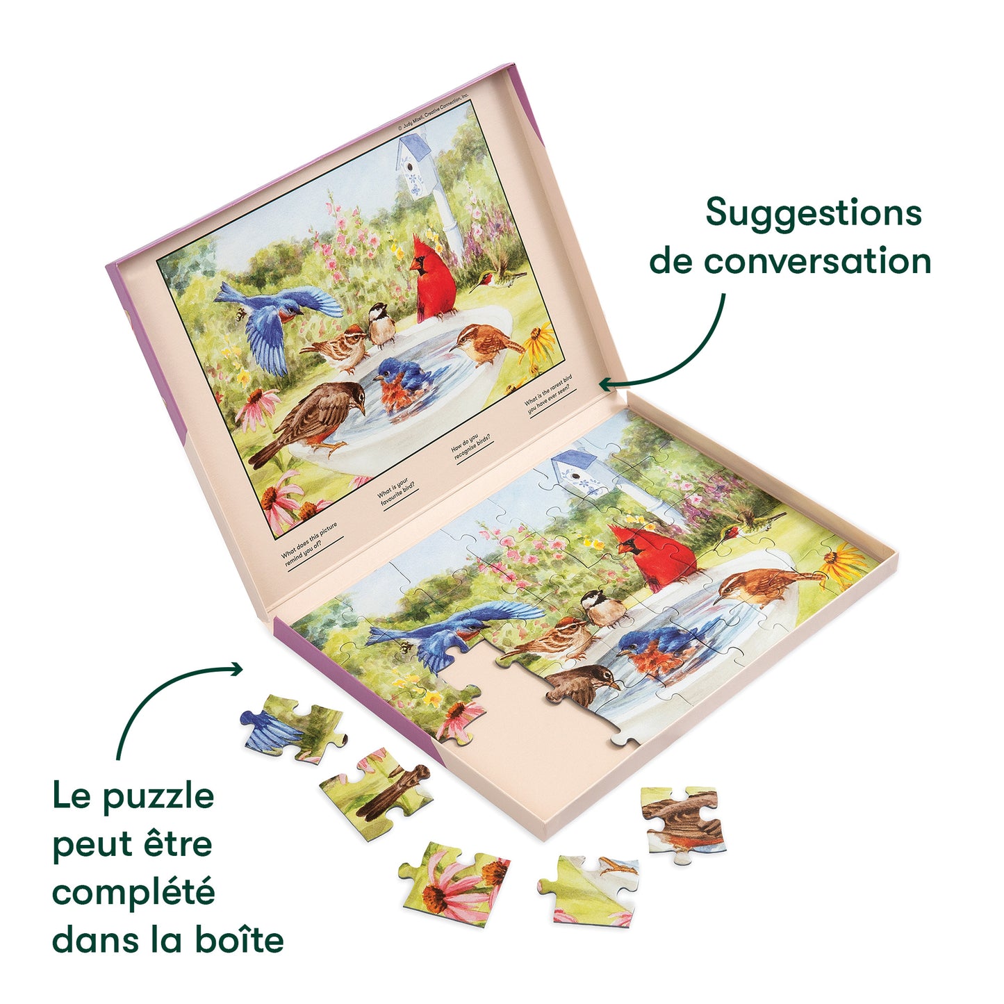 Puzzle 35 Teile - Badende Vögel