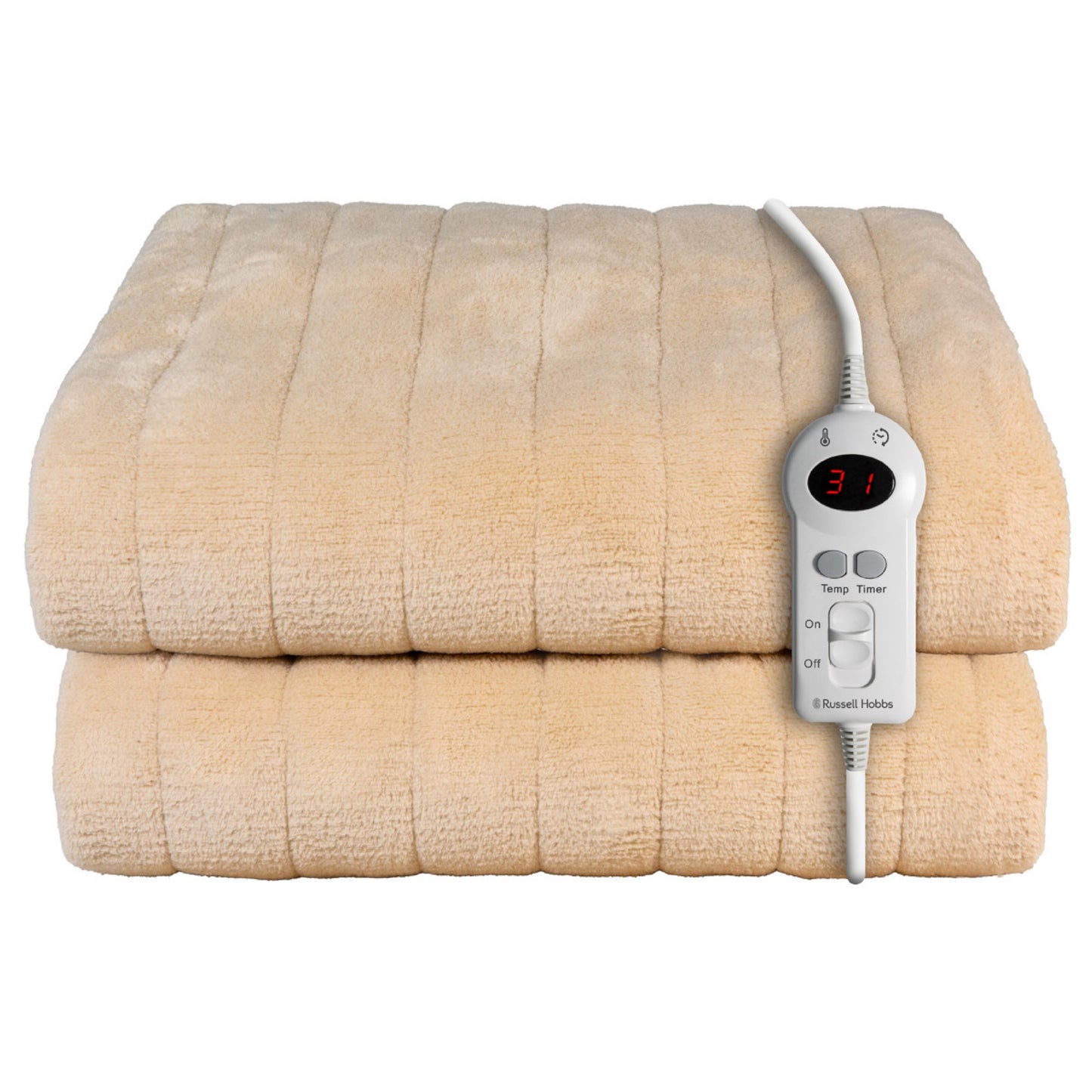 Couverture chauffante en micropolaire beige