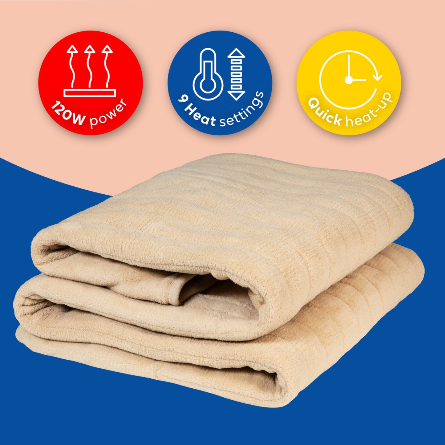 Couverture chauffante en micropolaire beige
