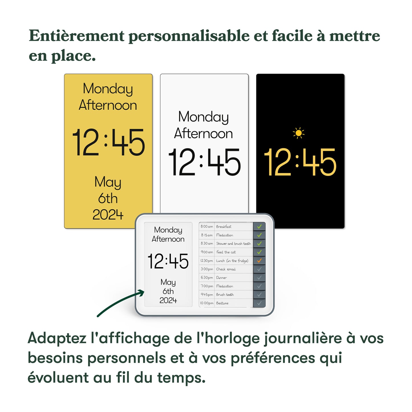 Day Hub - Uhr mit Aufgabenwarnungen