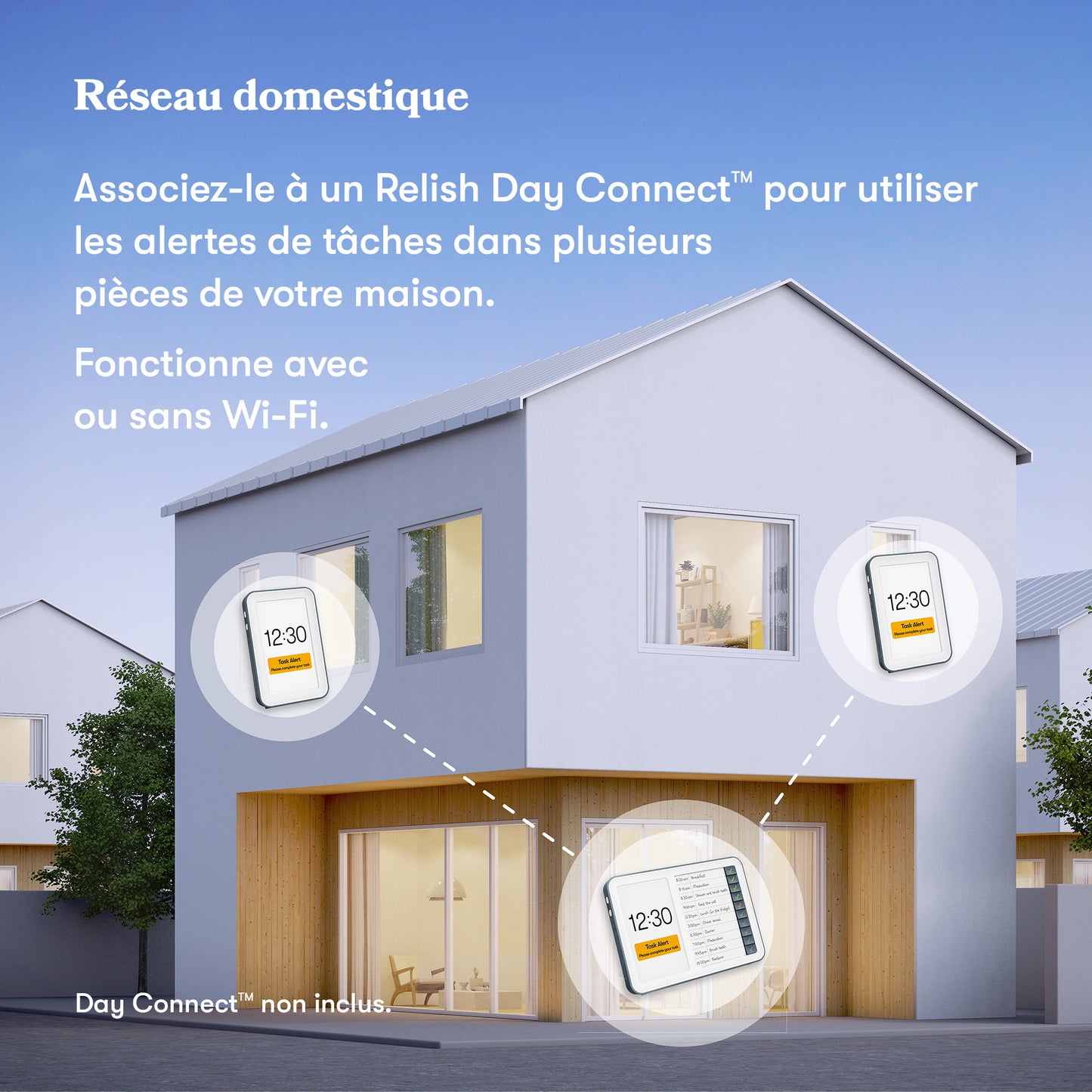 Day Hub - Uhr mit Aufgabenwarnungen