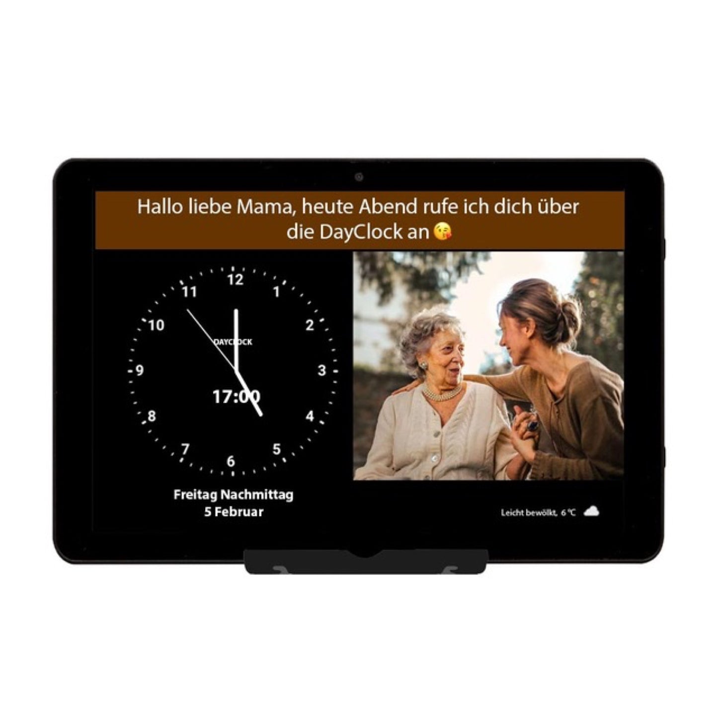 DayClock Generations 10 Black - Uhr mit Wochentagen, Datum und Uhrzeit, Kalender und Video