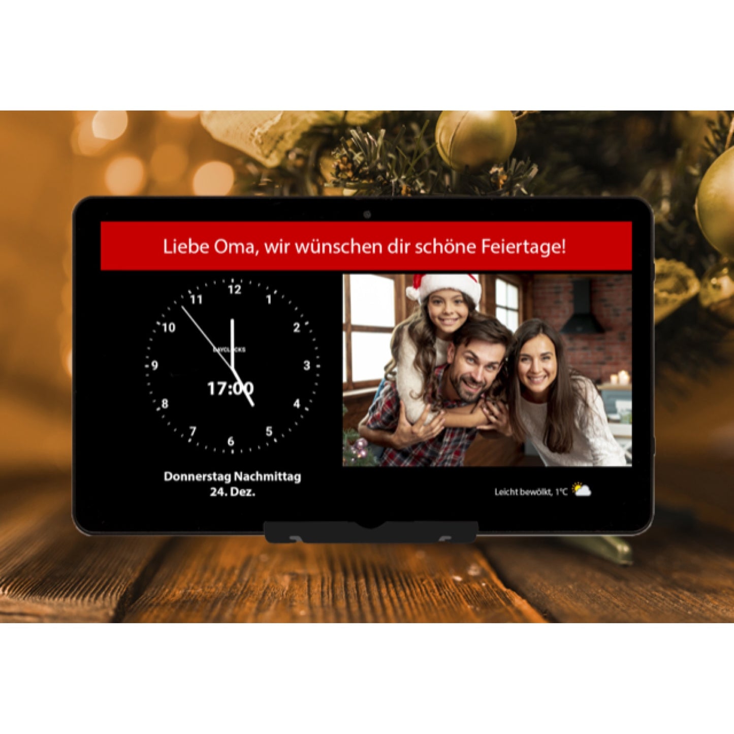 DayClock Generations 10 Black - Uhr mit Wochentagen, Datum und Uhrzeit, Kalender und Video