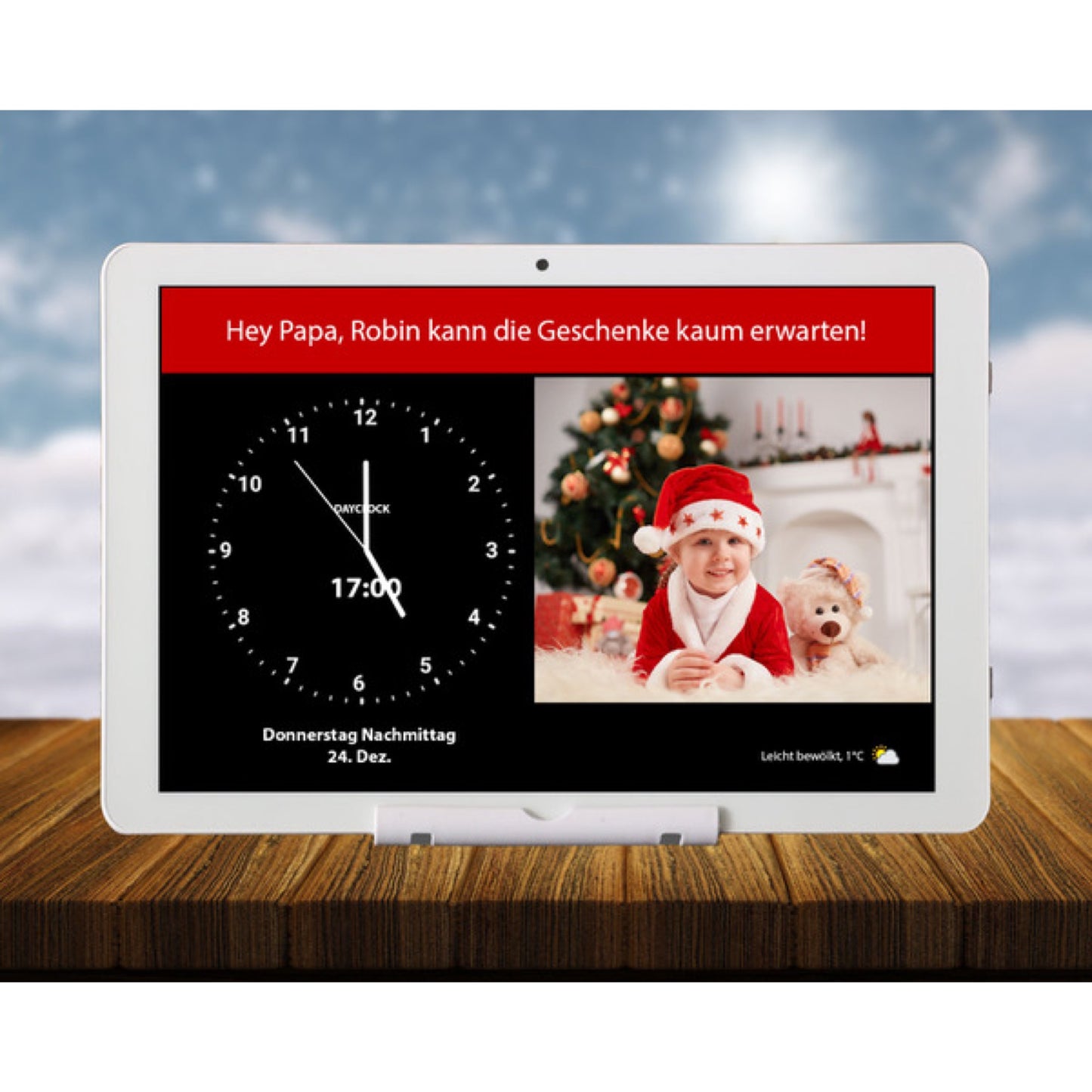 DayClock Generations 10 Weiß - Uhr mit Wochentagen, Datum und Uhrzeit, Kalender und Video