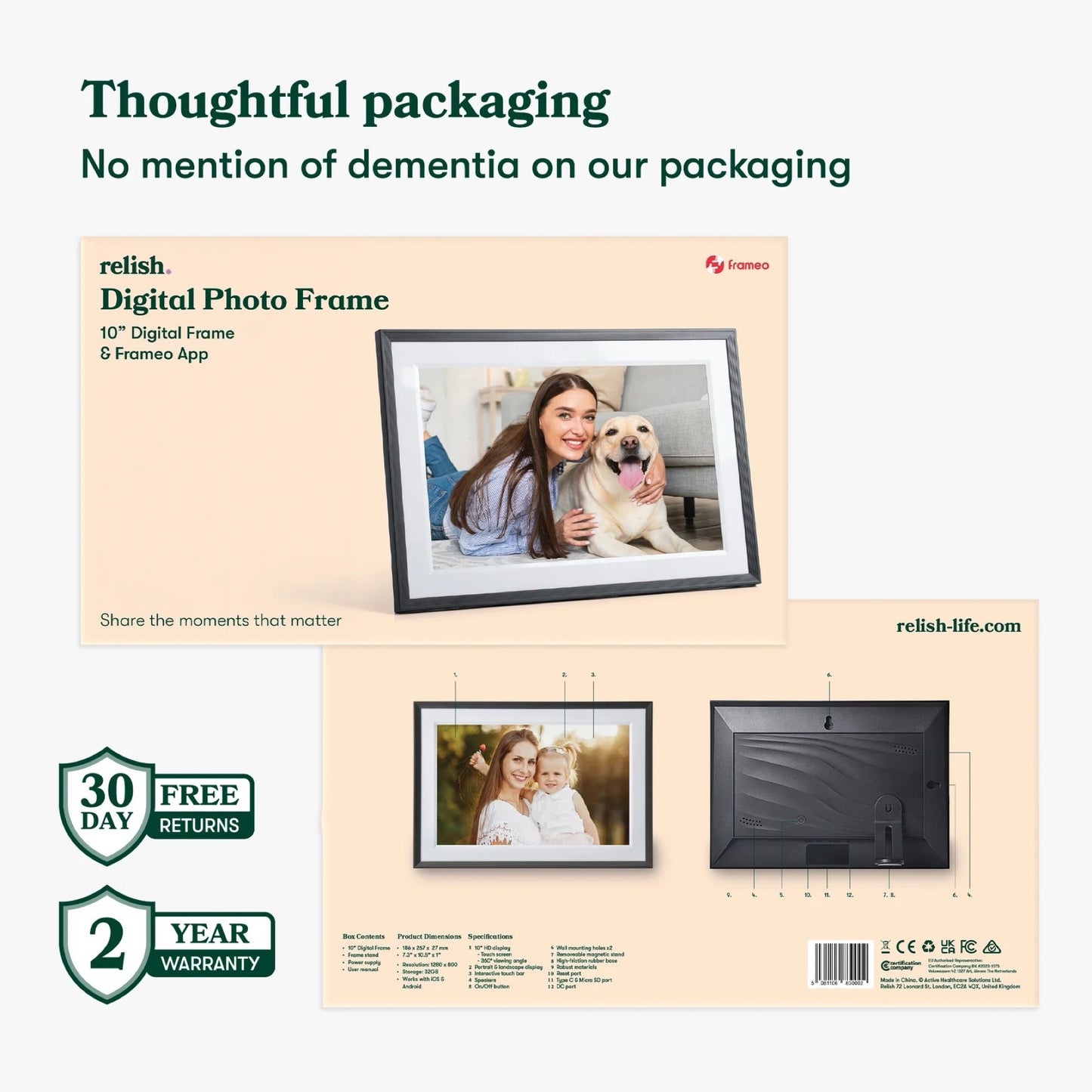 Cadre Photo Numérique Relish – Pour seniors et personnes atteintes de démence