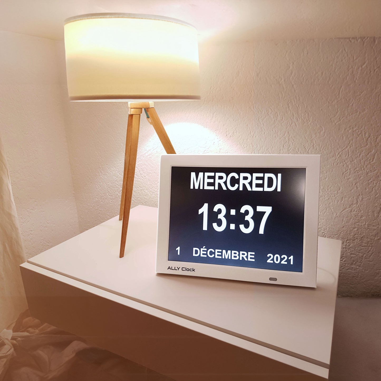 ALLY Clock XXL 30cm - Grande horloge avec jours de la semaine, date et heure