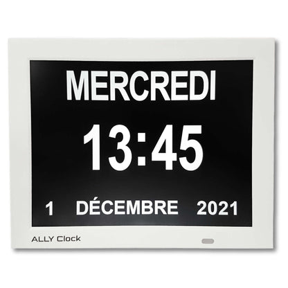 ALLY Clock XXL 30cm - Grande horloge avec jours de la semaine, date et heure
